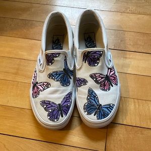 Custom White Slip-On Vans